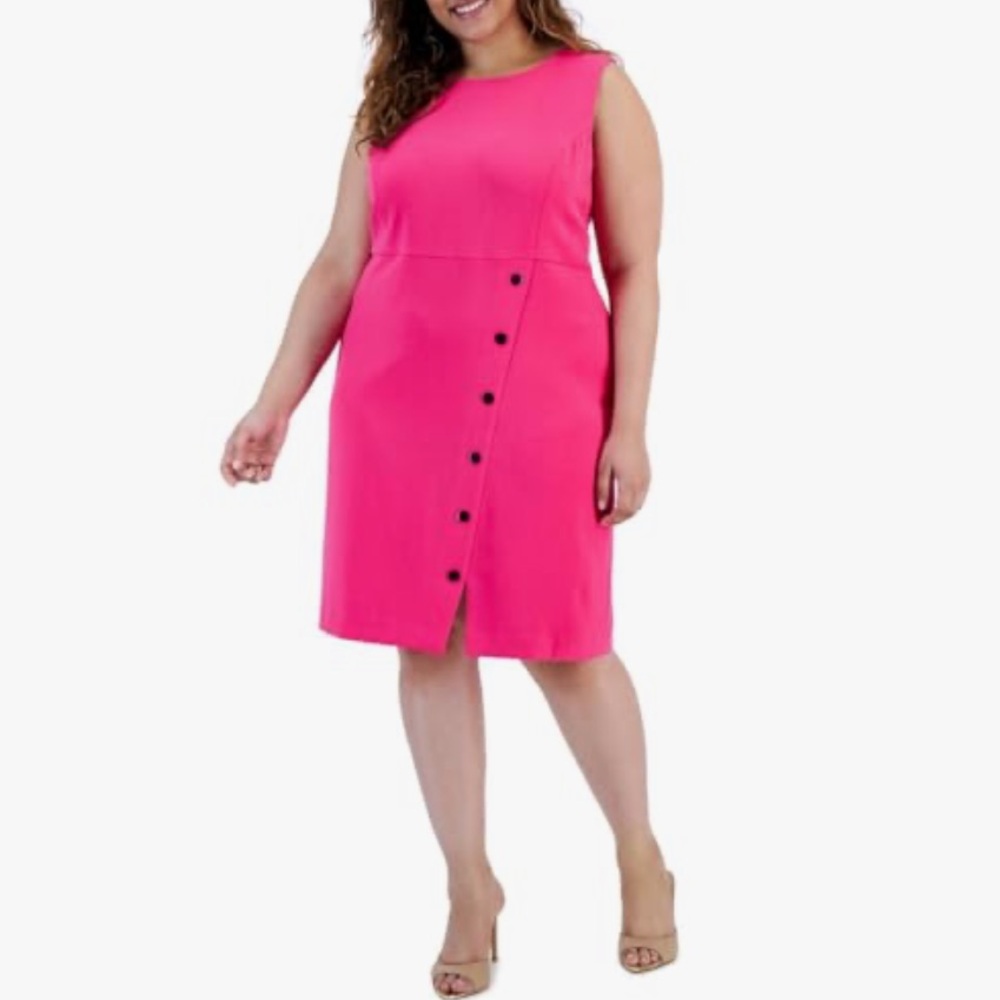 Kasper
Kasper Womens Plus Button Front Sheath Wear to Work Dress Pink SIZE 12
